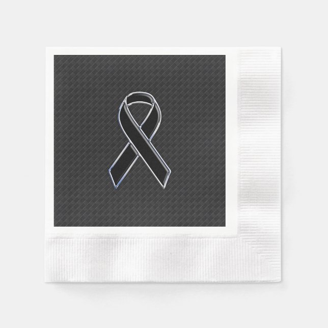 Schwarz-Chrome-Stil-Band-Bewusstsein Serviette (Vorderseite)