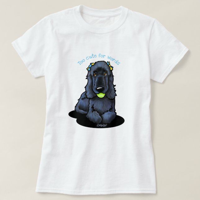 Schwarz Cocker Spaniel T-Shirt (Design vorne)