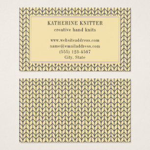 SCHWARZ CREAM GESTRICKT 3.5x2 Visitenkarte