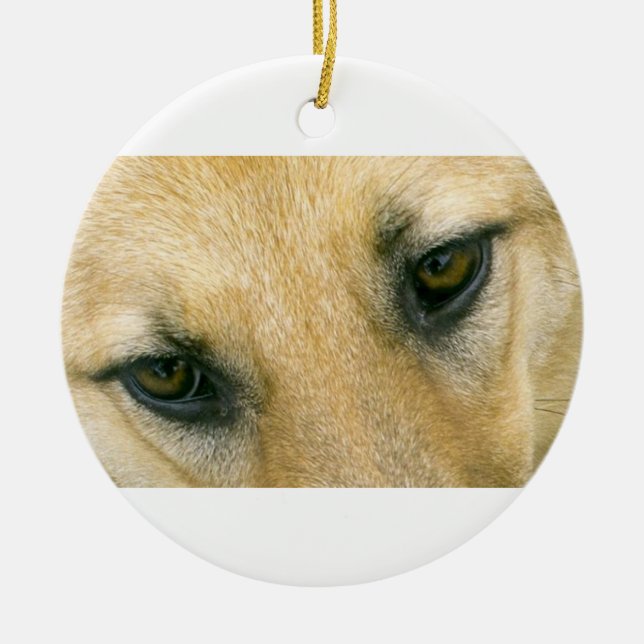 Schwarz-Creme-Augen Keramik Ornament (Vorne)