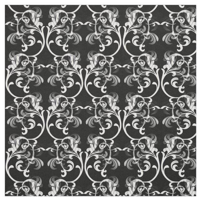 Schwarz-Damaskus-Muster Stoff (Muster)