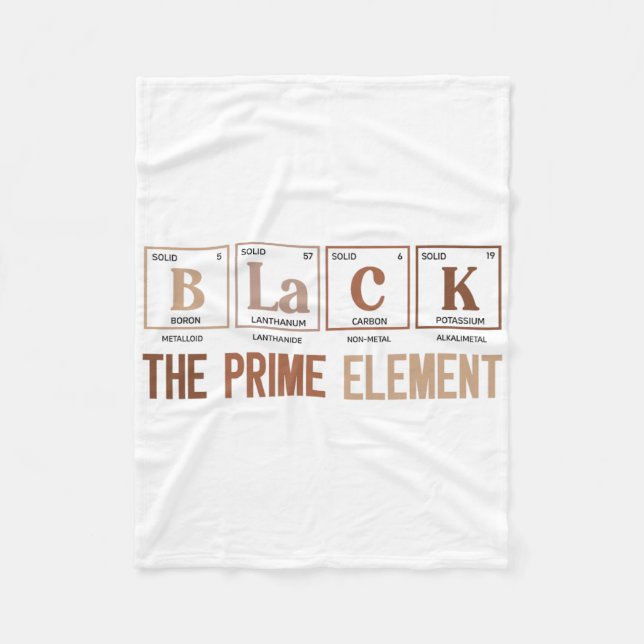 Schwarz Das Prime Element Schwarze Geschichte Mona Fleecedecke (Vorderseite)