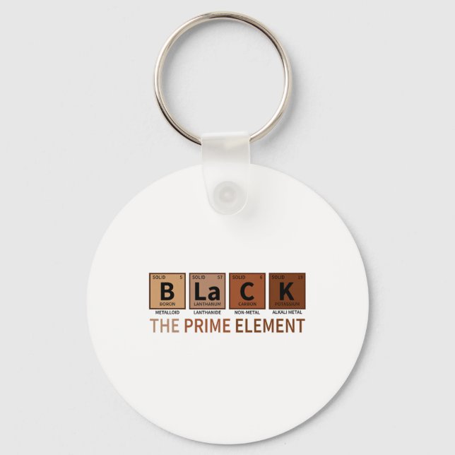 Schwarz Das Prime Element Schwarze Geschichte Mona Schlüsselanhänger (Vorderseite)