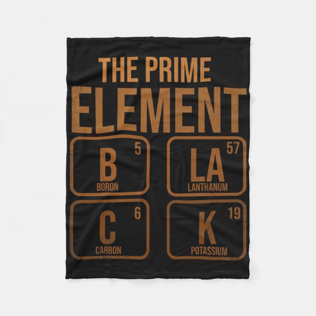 Schwarz Das Primelement  Fleecedecke (Vorderseite)