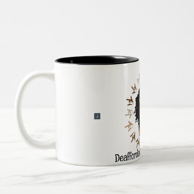 Schwarz, Deaf Frauen Tasse in ASL Design. (Links)