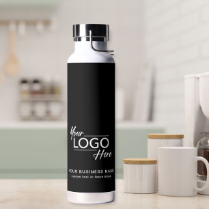 Schwarz des modernen Firmenlogos Trinkflasche