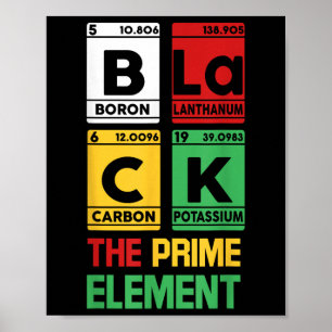 Schwarz des Prime-Element Periodic Table Black His Poster