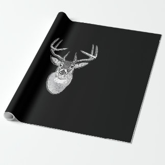 Schwarz-Design White Schwanz Deer Geschenkpapier