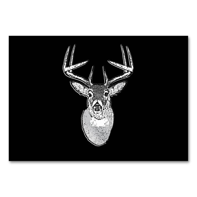 Schwarz-Design White Schwanz Deer Tischnummer (Vorderseite)