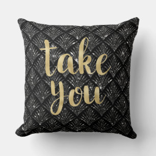 Schwarz Diamond Gold Letter Kissen nehmen Sie.