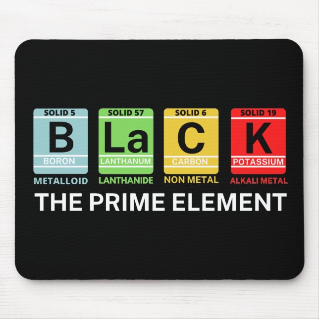 Schwarz: Die schwarze Vorgeschichte des Prime-Elem Mousepad (Vorne)