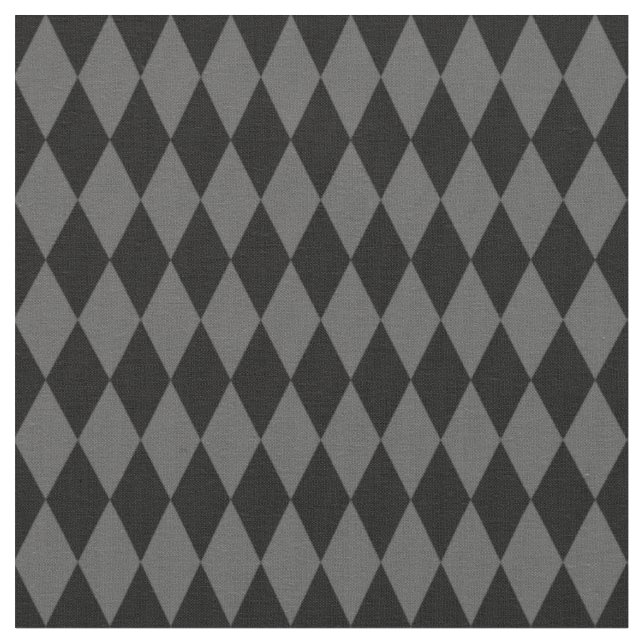 Schwarz & Dunkelgraue Harlekin-Diamanten Stoff (Nahaufnahme)