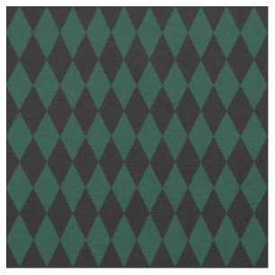 Schwarz & Dunkelgrüne Harlekin-Diamanten Stoff