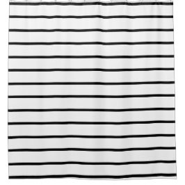 Schwarz dünne Linien Streifen Muster Duschvorhang