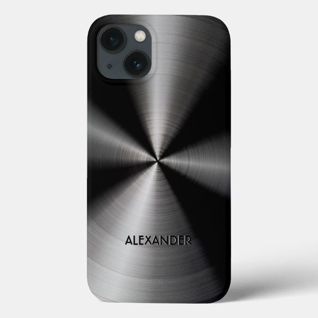 Schwarz-Edelstahl-Metal-Muster für benutzerdefinie Case-Mate iPhone Hülle (Rückseite)