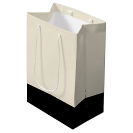 Schwarz-Eggshell, weißer Unisex-Farbblock Mittlere Geschenktüte