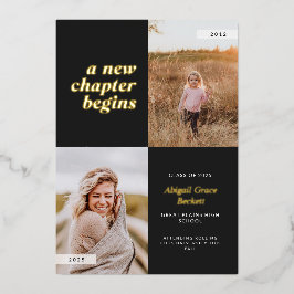 Schwarz Ein neues Kapitel fängt Abschluss an Folieneinladung