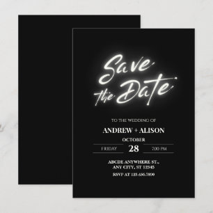 Schwarz, einfach und elegant save the date