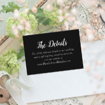 Schwarz-Einfache Hochzeitdetails