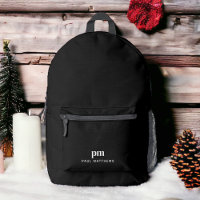 Schwarz Einfache Minimalistische Monogramm und Nam