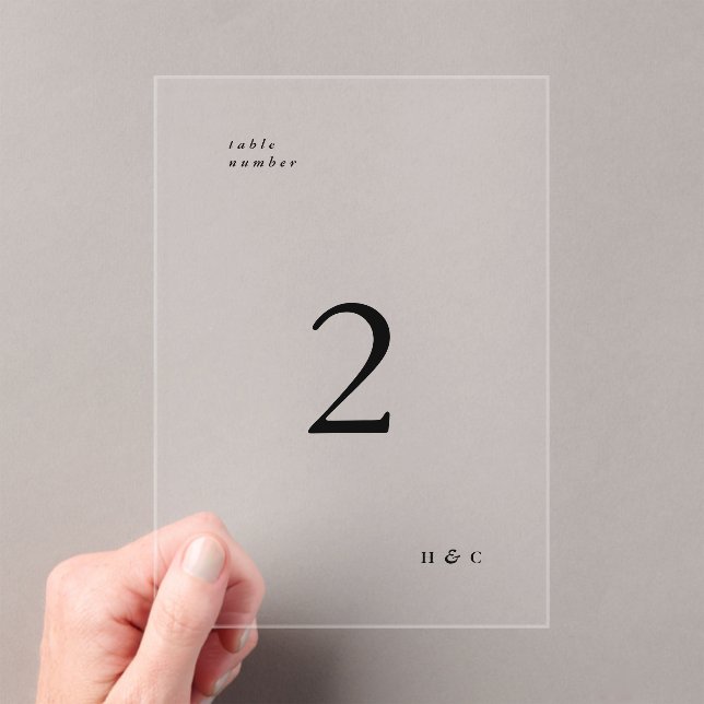 Schwarz Einfache moderne Acrylic-Tischnummer Acryleinladungen (Insitu (Handheld))