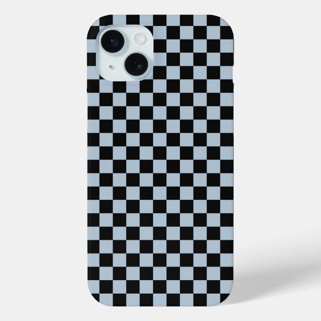 Schwarz eis kariertes Muster Case-Mate iPhone Hülle (Rückseite)