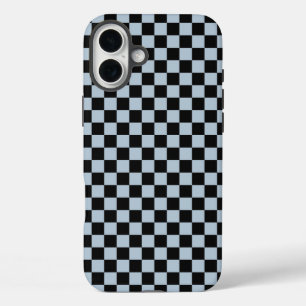Schwarz eis kariertes Muster iPhone 16 Plus Hülle