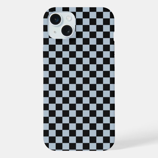 Schwarz eis kariertes Muster iPhone Hülle (Rückseite)