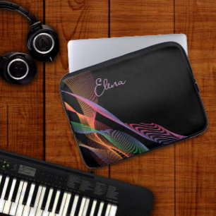 Schwarz elegant bunt schwavy laptopschutzhülle