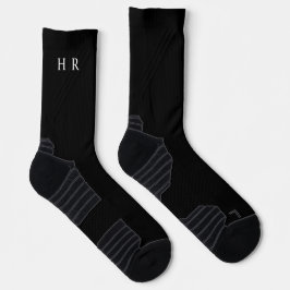 Schwarz Elegant Modernes Monogramm Socken