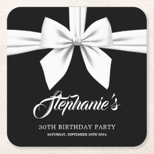 Schwarz Elegantes Extravagantes Tiffany Party Deko Rechteckiger Pappuntersetzer