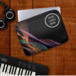 Schwarz elegantes farbiges Logo Laptopschutzhülle<br><div class="desc">Schwarz eleganter,  bunter,  wellenförmiger Laptop-Ärmel mit Firmenlogo. Ideal für Geschenke.</div>