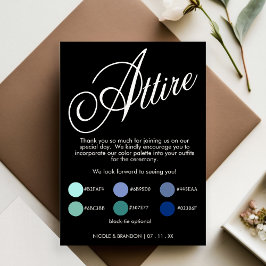 Schwarz-Elegantes Script-Hochzeitskleid Begleitkarte