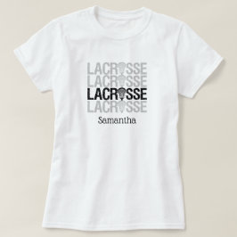 Schwarz erschüttertes Lacrosse Word T-Shirt
