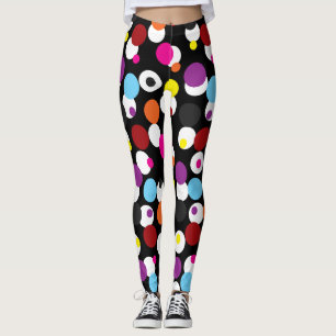 Schwarz-farbiges Polka-Dots-Oberflächenmuster Leggings