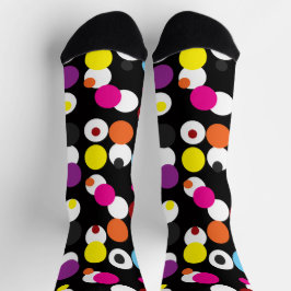 Schwarz-farbiges Polka-Dots-Oberflächenmuster Socken