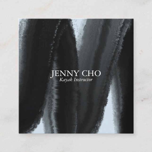 Schwarz-Farbstreifen Quadratische Visitenkarte (Vorderseite)