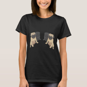 Schwarz-Fawn Mops Muster Klassischer T - Shirt 160