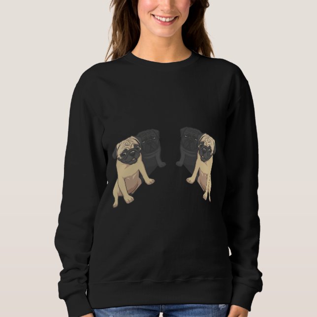 Schwarz-Fawn Mops Muster Klassischer T - Shirt 160 (Vorderseite)