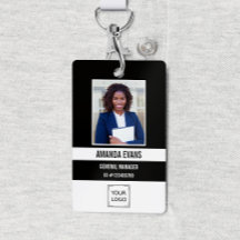 Schwarz | Foto Mitarbeiter-Logo oder QR CODE-Siche