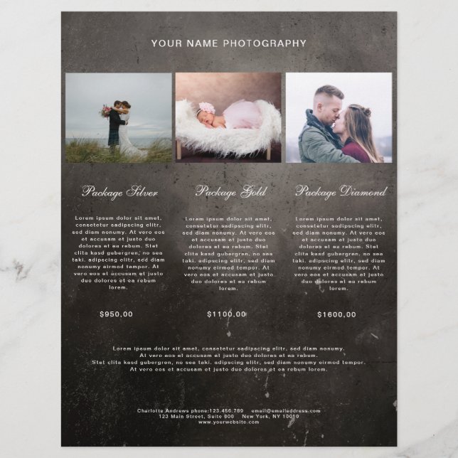 Schwarz Foto Preisliste (Vorderseite)