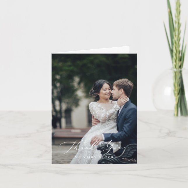 Schwarz-Fotovorlage dank Ihrer Karte (Vorderseite)