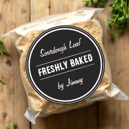 Schwarz | Freshly Baklet by Runder Aufkleber