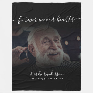 Schwarz für immer in unserem Herz Foto Gedenktribu Fleecedecke
