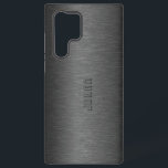 Schwarz gebürstetes Aluminium Samsung Galaxy Hülle<br><div class="desc">Bild eines schwarz dunkelgrauen metallischen gebürsteten Aluminium-Look. Erhältlich auf anderen Produkten und in 8 verschiedenen Farben. Anpassbare und optionale Monogramm</div>