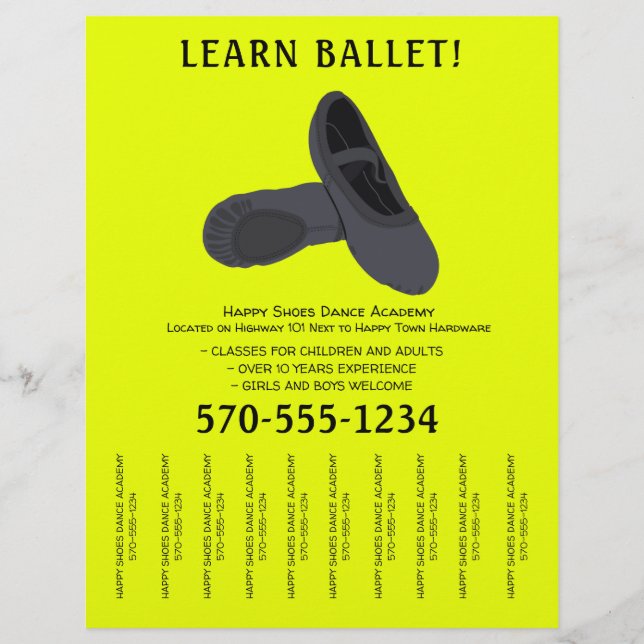 Schwarz-Gelb Ballett Tanz Tanz Tränen Abstreifen S Flyer (Vorne)