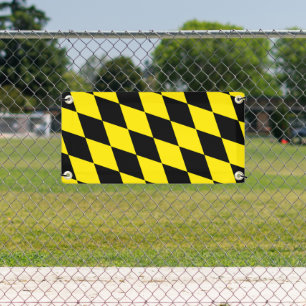 Schwarz-Gelb-Bayern Diamantfahne-Muster Banner