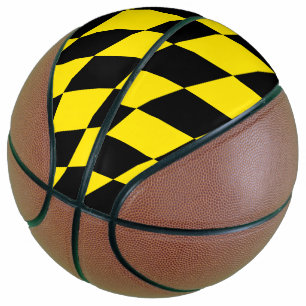 Schwarz-Gelb-Bayern Diamantfahne-Muster Basketball