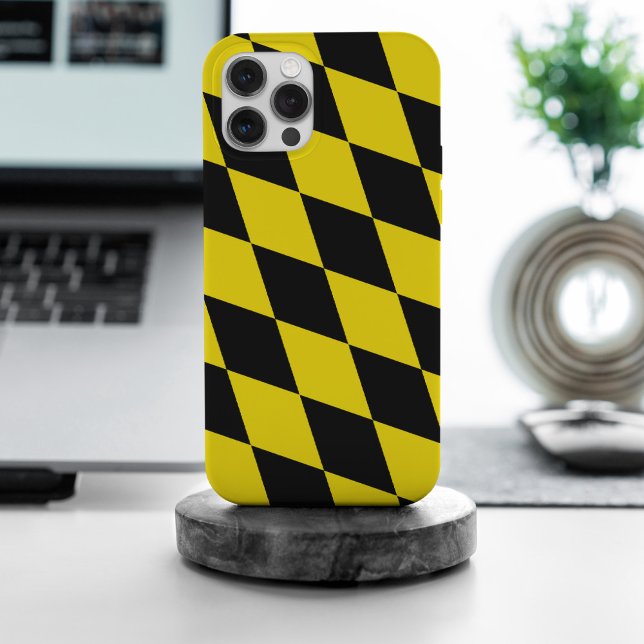 Schwarz-Gelb-Bayern Diamantfahne-Muster Case-Mate iPhone Hülle (Von Creator hochgeladen)