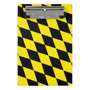 Schwarz-Gelb-Bayern Diamantfahne-Muster Mini Klemmbrett